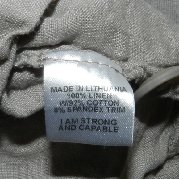 Flax Linen Button Front Hooded Jacket Drawstring Waist - Picture 10 of 12